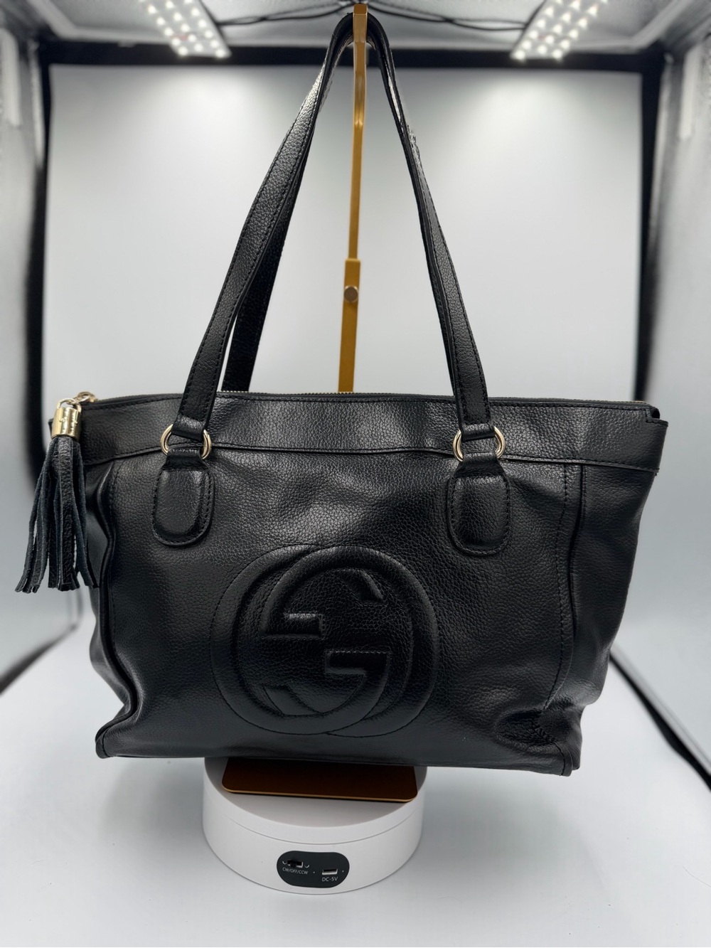 Pre-Loved GUCCI PEBBLED CALFSKIN SOHO TOP HANDLE